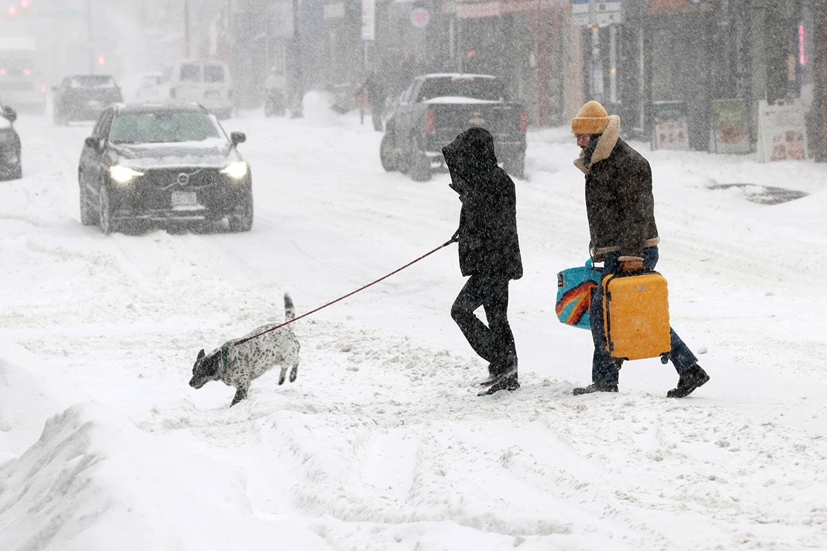 Бруклин во время снежной бури, 25 января 2026 года в Нью-Йорке, США