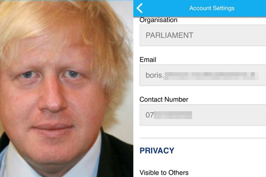 Профиль Бориса Джонсона в приложении
