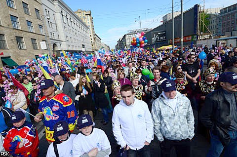 Первомайское шествие в Москве