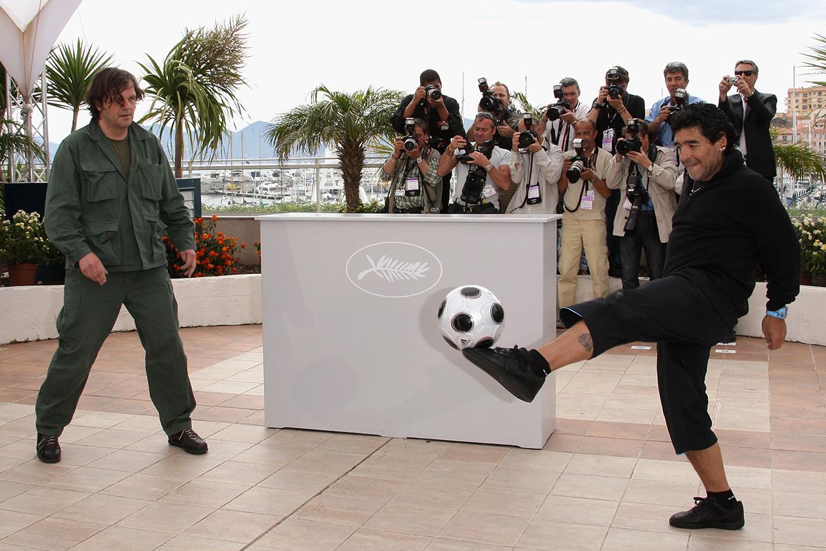 Эмир Кустурица и Диего Марадона&nbsp;на Каннском кинофестивале, 2008 год