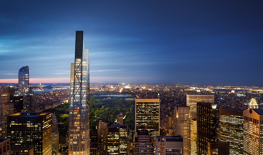 В Нью-Йорке начали строить небоскреб-стрелу