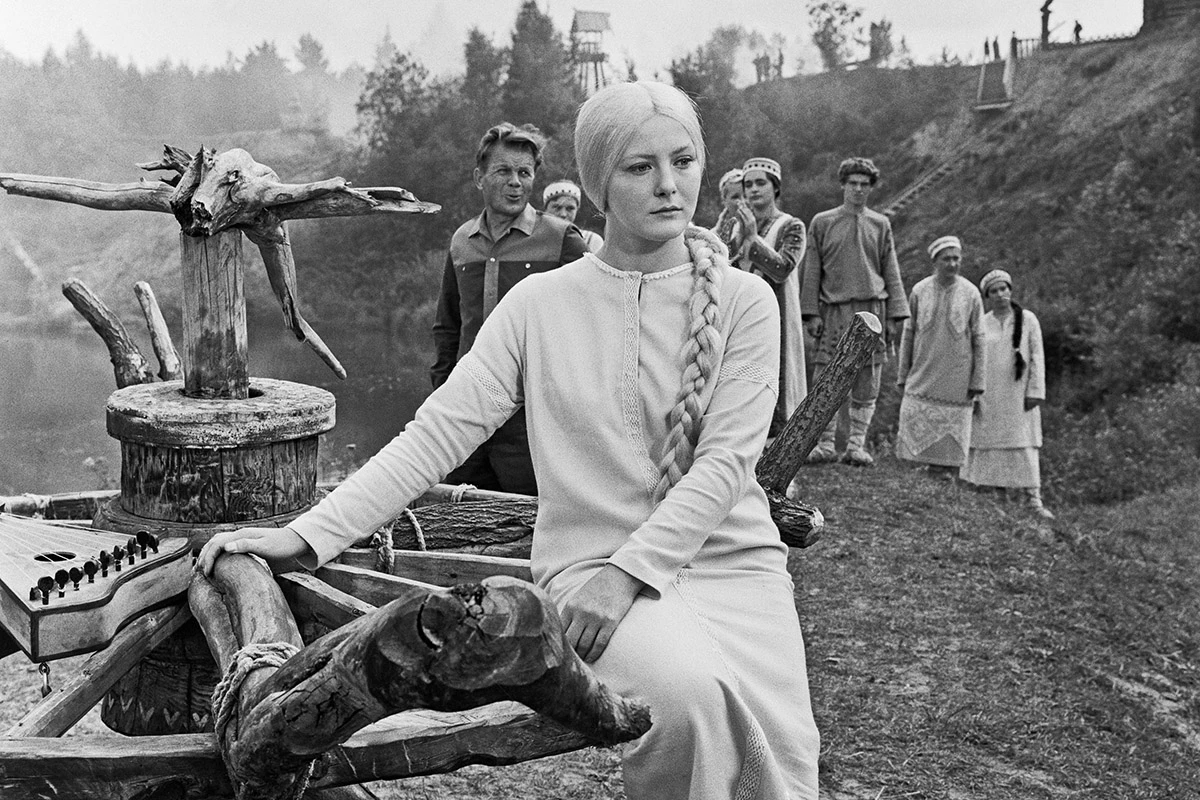 Евгения Филонова на съемках сказки «Снегурочка», 1968 год