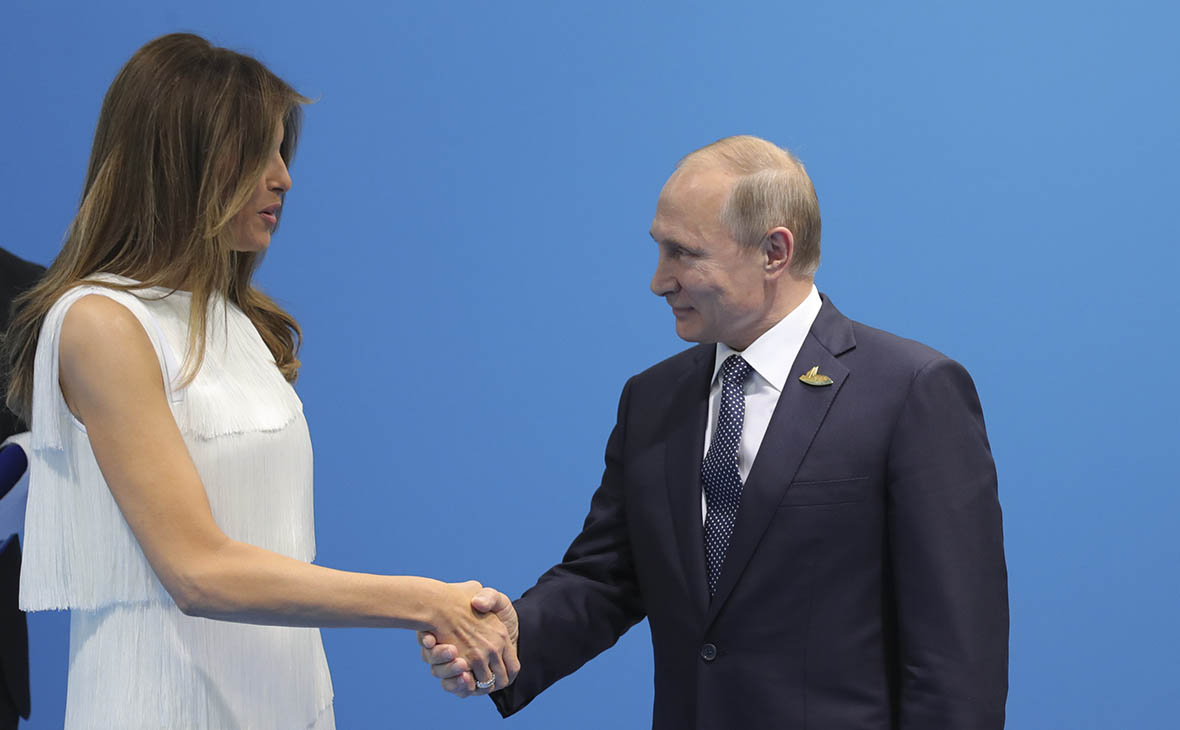 Мелания Трамп и Владимир Путин


