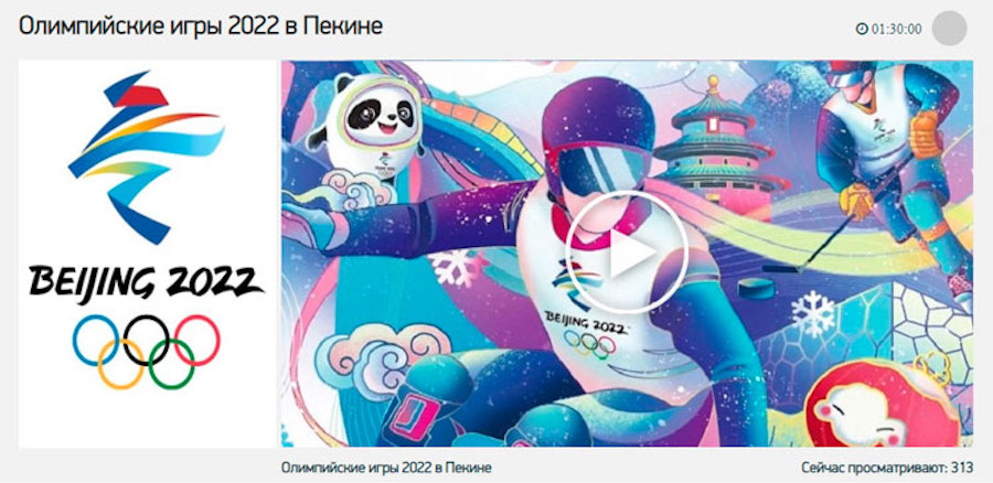 Так выглядел один из фишинговых сайтов с прямой трансляцией зимних Олимпийских игр-2022