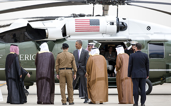 Прибытие президента США Барака Обамы в Эр-Рияд,&nbsp;Саудовская&nbsp;Аравия


