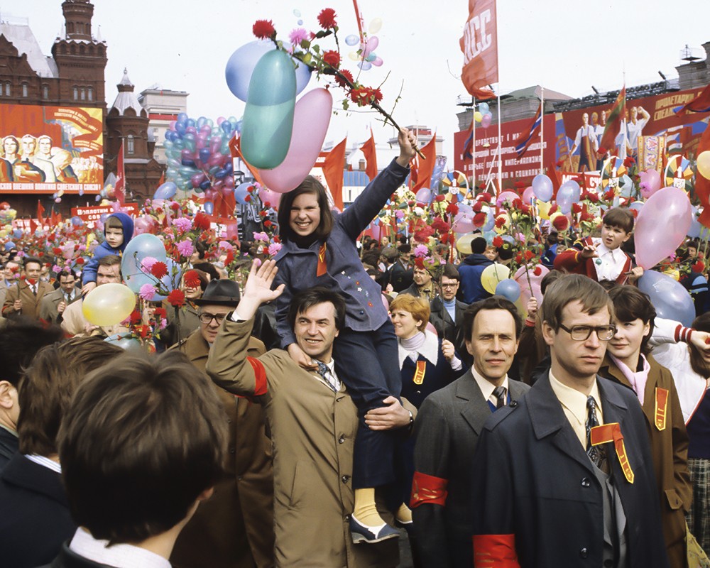 Первомайская демонастрация на Красной площади, весна 1983 г.