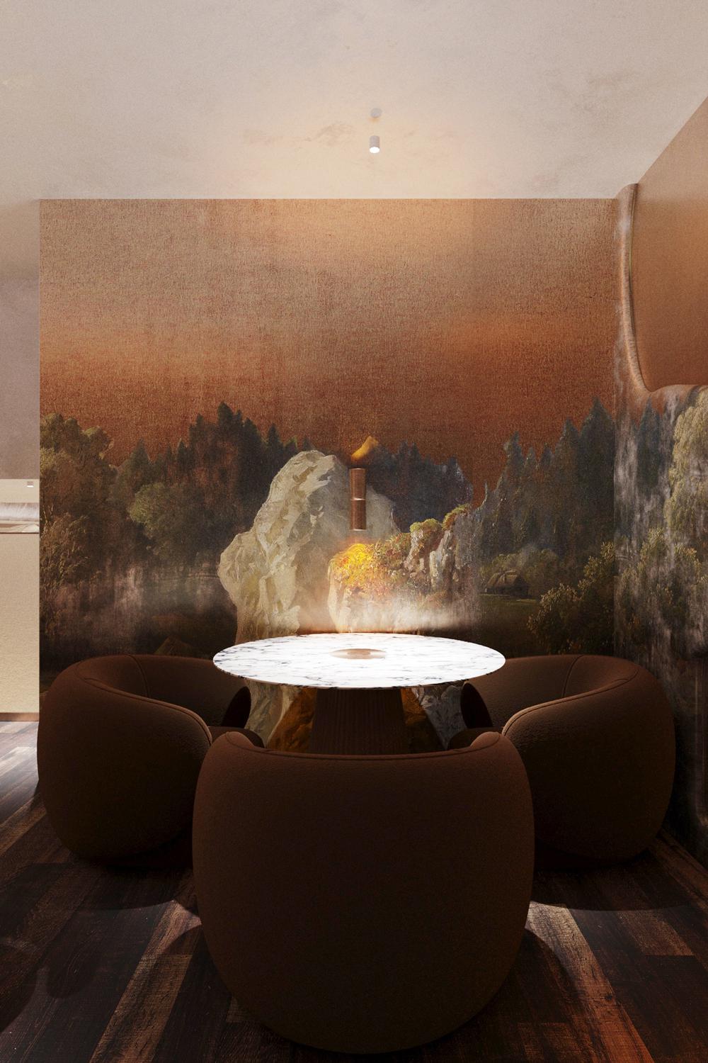 Интерьер кальянной сети «Мята»