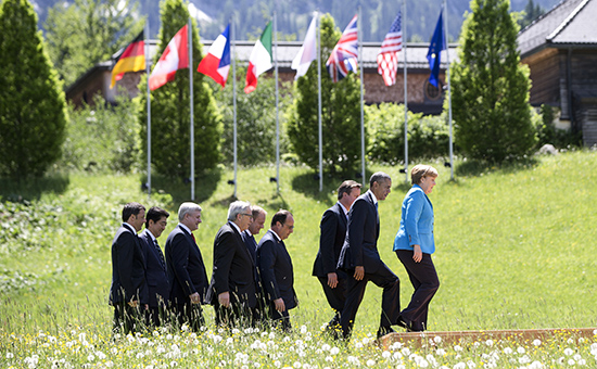 Лидеры саммита стран «Большой семерки» (G7), который проходит в Баварских Альпах