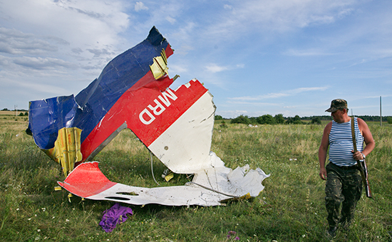 На месте падения пассажирского самолета &laquo;Малайзийских авиалиний&raquo; Boeing 777 в Донецкой области, июль 2014 года
