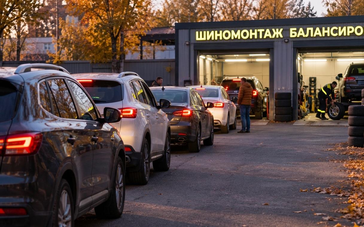 В шиномонтаж выстроились очереди. Сроки ожидания и цены