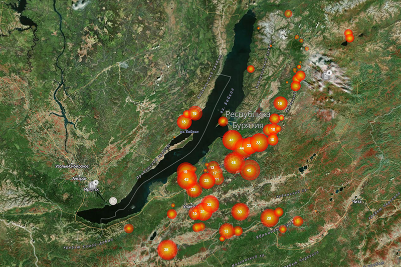 Лесные пожары вокруг озера Байкал
&nbsp;