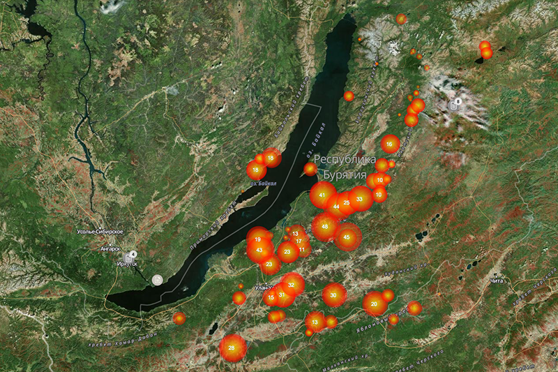 Карта пожаров иркутской области онлайн со спутника