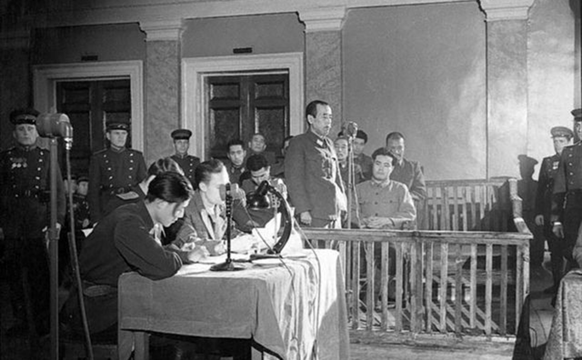 Отодзо Ямада в суде во время Хабаровского процесса, 1949 г.