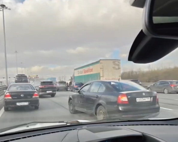 Место столкновения, снятое очевидцем