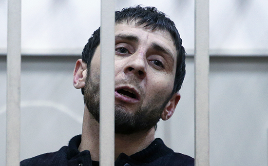 Обвиняемый в убийстве политика Бориса Немцова Заур Дадаев на заседании Басманного суда в городе Москве