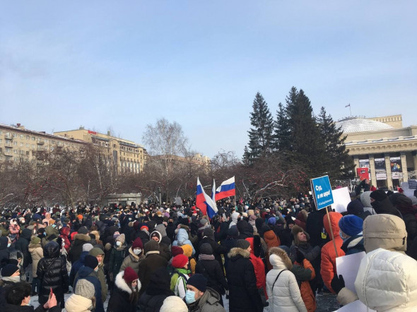 Акция протеста на площади Ленина 23 января