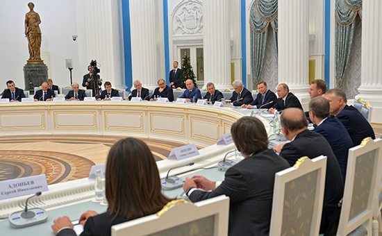 Встреча президента России Владимира Путина с представителями крупного бизнеса в Кремле