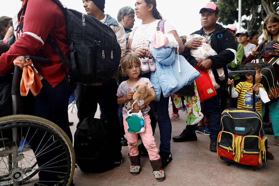 Мигранты на границе между Мексикой и США. Апрель 2018 года