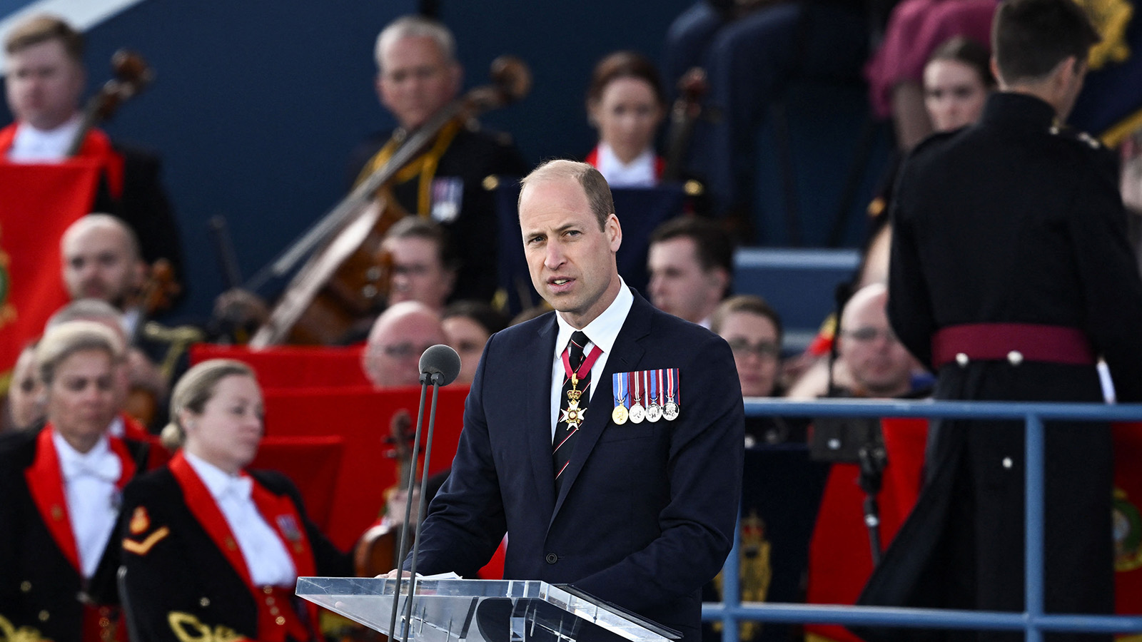 Принц Уильям на мероприятии в честь 80-й годовщины высадки в Нормандии в Портсмуте, 5 июня 2024 года