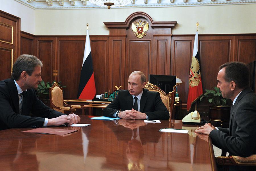 Александр Ткачев, Владимир Путин и Вениамин Кондратьев, 2015 год