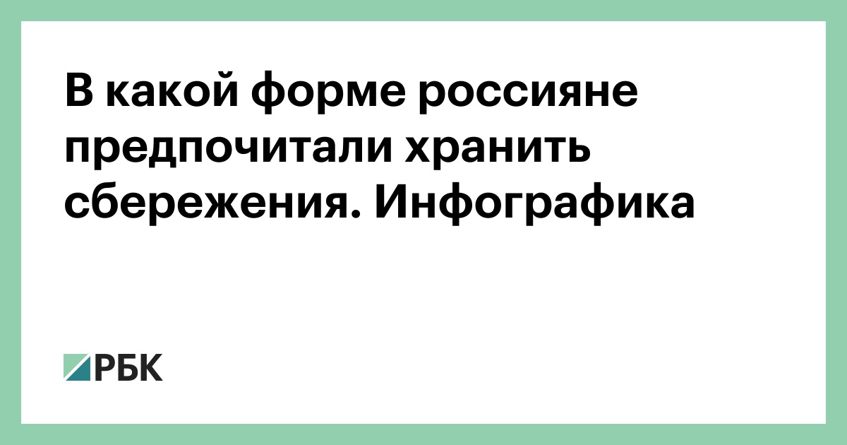 В какой форме россияне предпочитали хранить сбережения. Инфографика