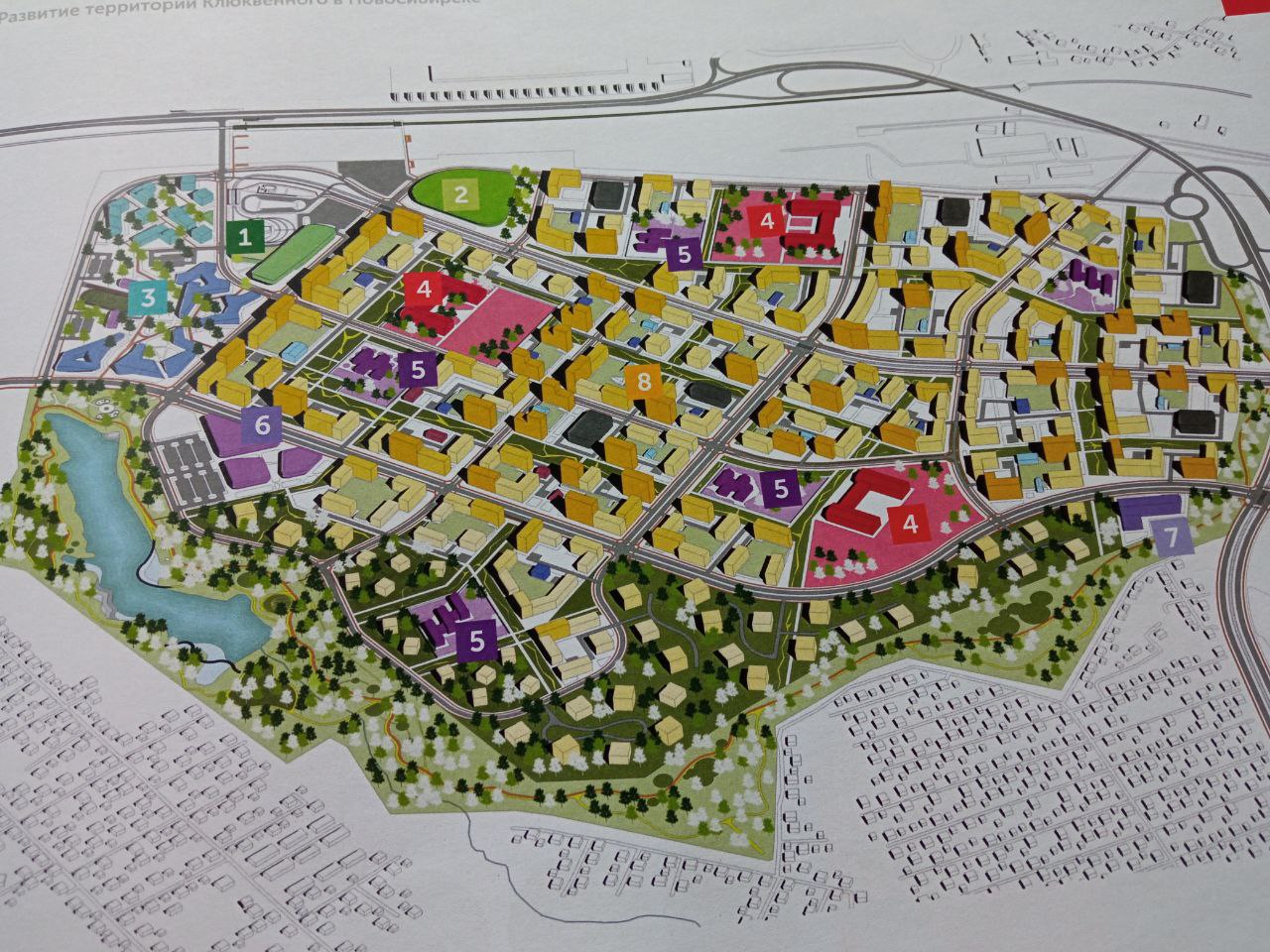 Кадр мастер-плана. В Клюквенном запланировано несколько зон застройки в зависимости от этажности зданий