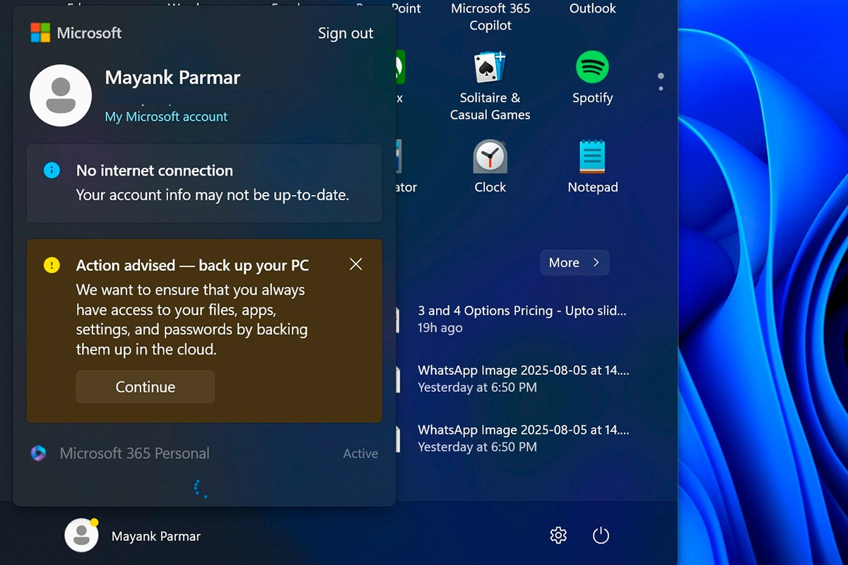 Меню «Пуск» в Windows 11