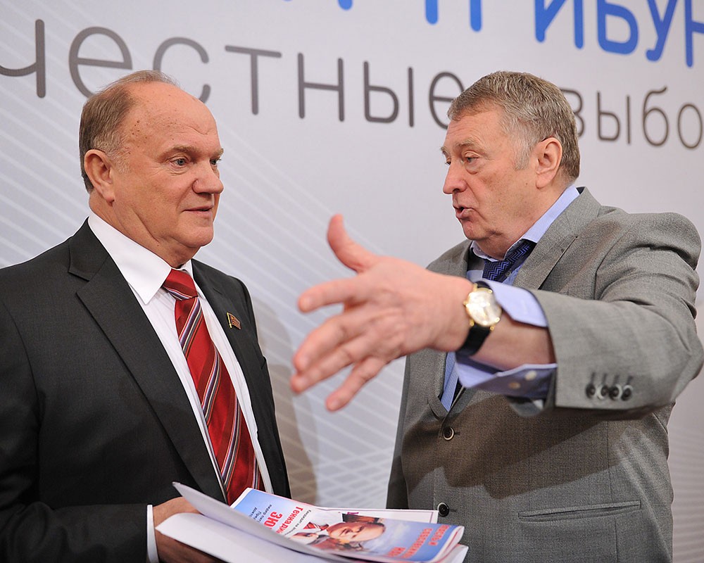 Лидер КПРФ Геннадий Зюганов и лидер ЛДПР Владимир Жириновский (слева направо)