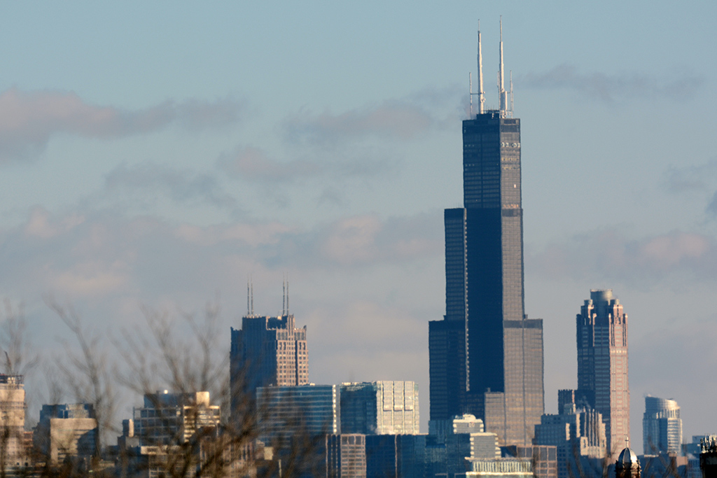 № 14. Уиллис-тауэр (Willis Tower)


	Высота: 442,1 м, 108 этажей
	Место: Чикаго, США
	Назначение: офисы
	Архитектура: Skidmore, Owings &amp; Merrill LLP (SOM)
	Дата строительства: 1974 год

