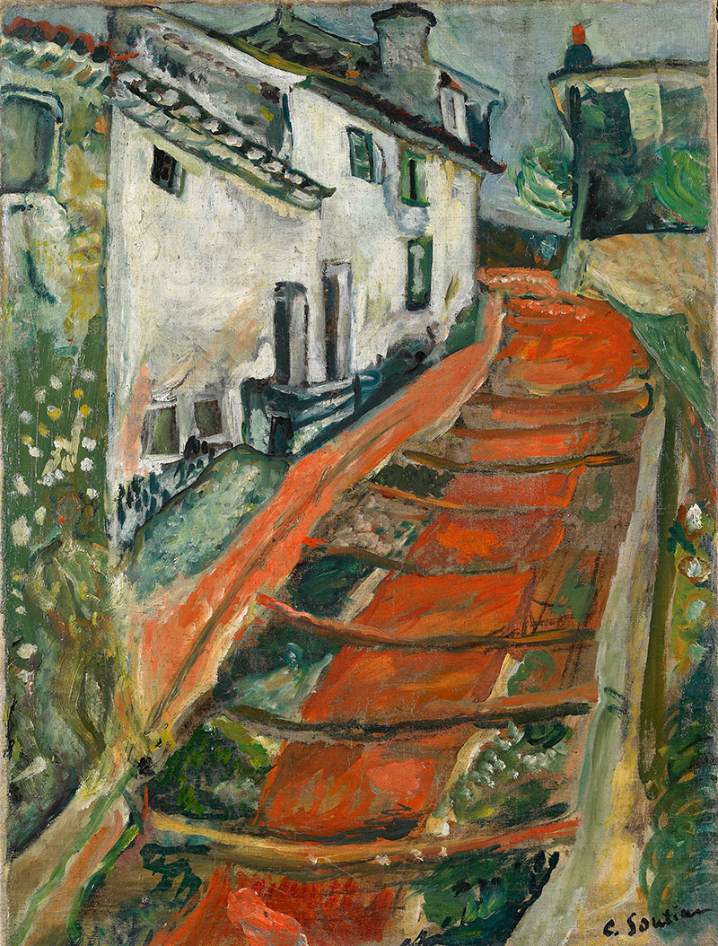 Хаим Сутин. &laquo;Красная лестница в Кань&raquo;, 1918