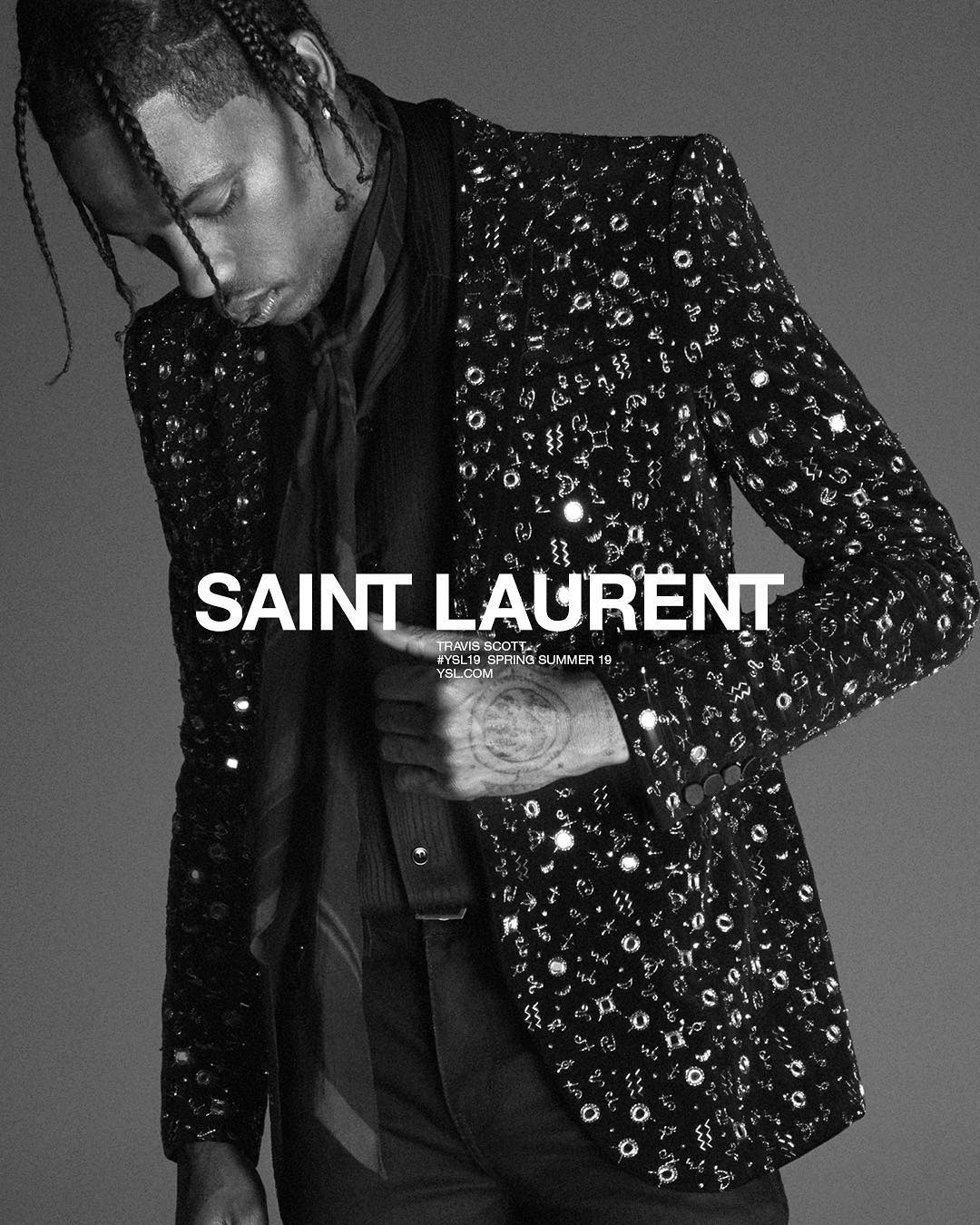 Трэвис Скотт в рекламной кампании Saint Laurent, весна-лето 20219