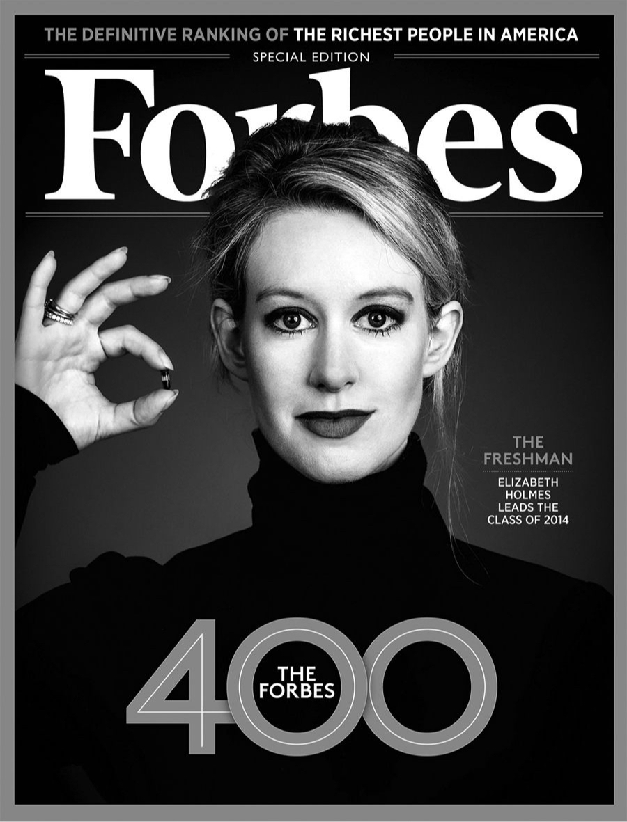 Элизабет Холмс на обложке Forbes, 2015