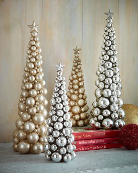 Мини-елочки из шаров