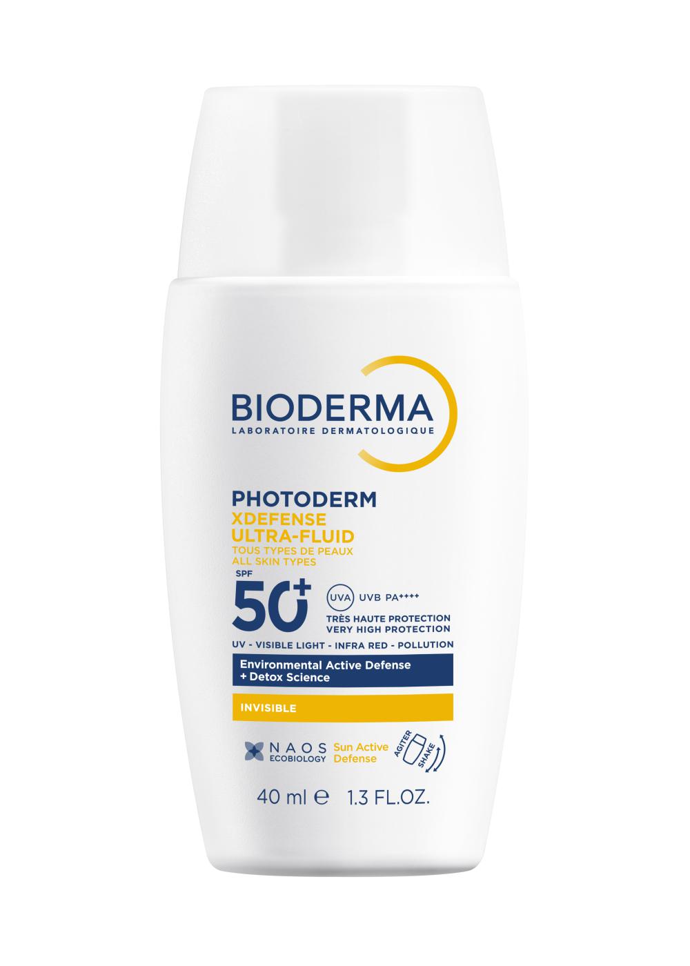 Солнцезащитный флюид для всех типов кожи Photoderm Xdefense SPF 50+, Bioderma, 2350 руб. (naos.ru)