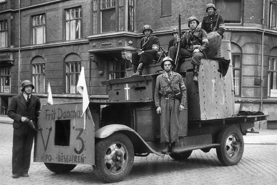 Группа бойцов датского сопротивления, 5 мая 1945 года