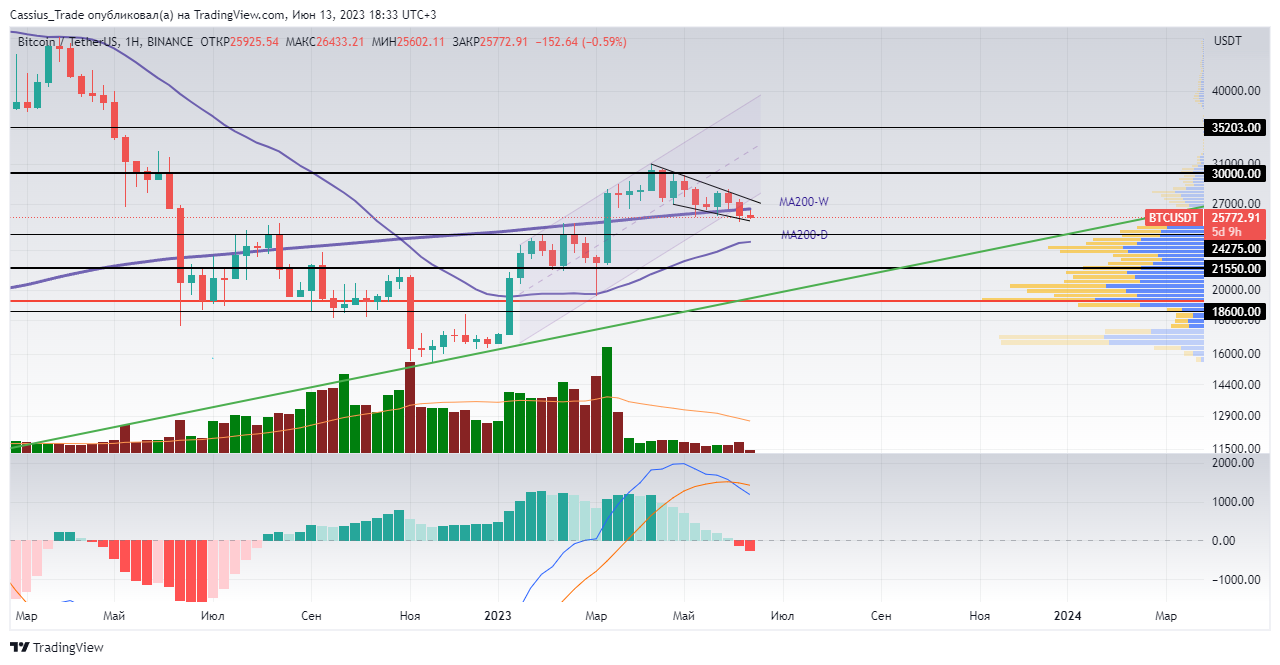 Часовой график BTC/USDT на бирже Binance. Источник: TradingView