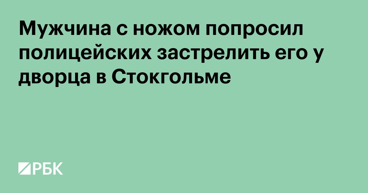 Мужчина с ножом попросил полицейских застрелить его у дворца в Стокгольме