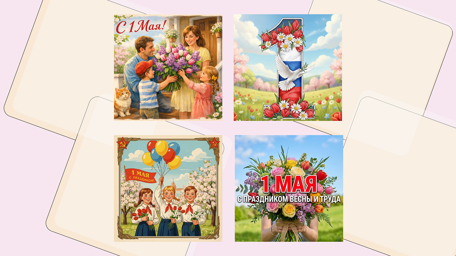 Открытки с 1 Мая: 20 вариантов для поздравления родных и знакомых