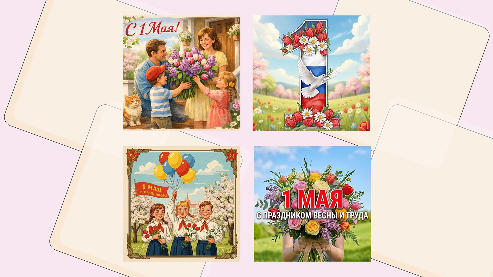 Открытки с 1 Мая: 20 вариантов для поздравления родных и знакомых