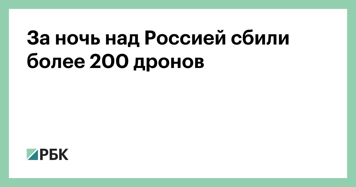 За ночь над Россией сбили более 200 дронов