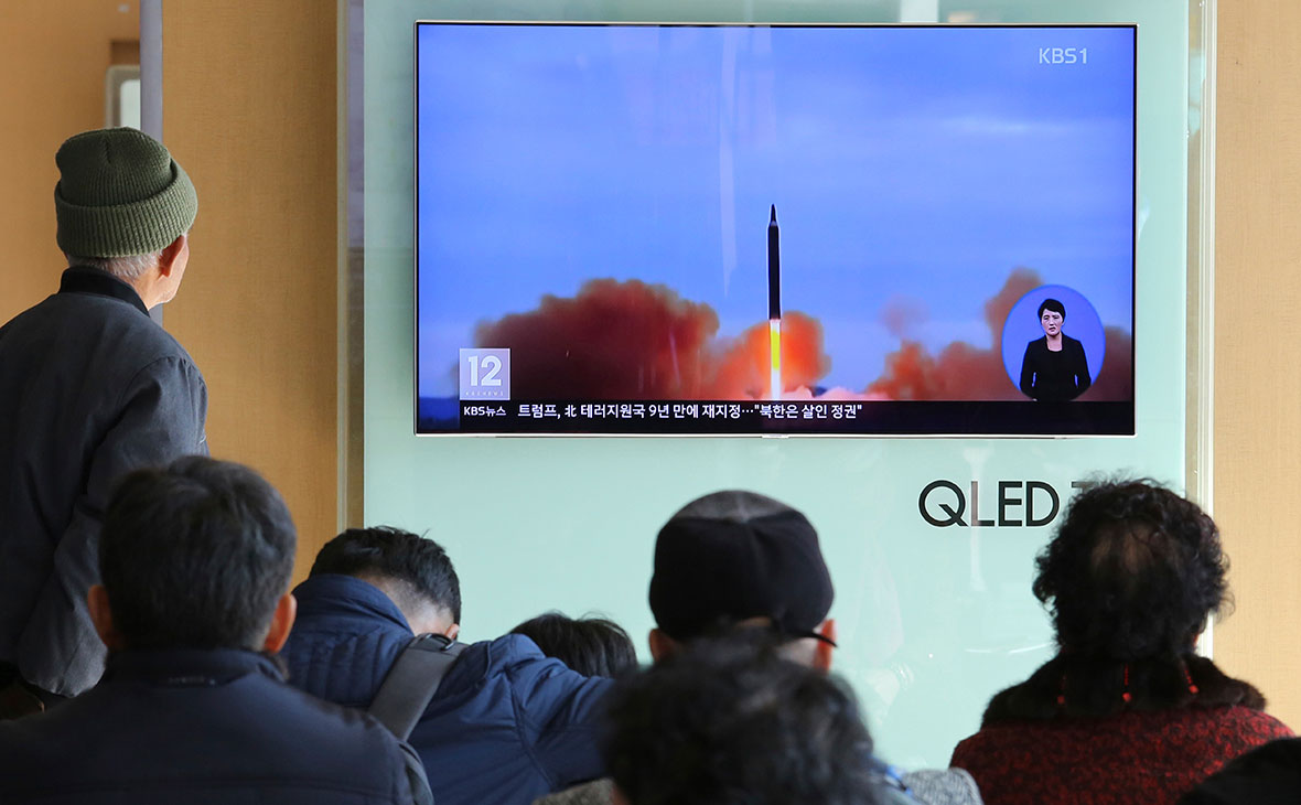 Видео запуска&nbsp;северокорейской ракеты на телевидении Южной Кореи
