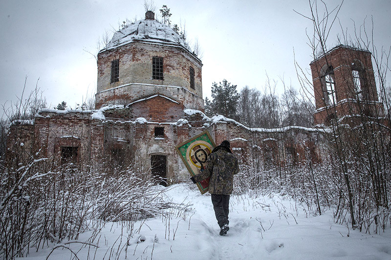 Разрушенный храм в урочище Курилово в Шатурском районе Подмосковья