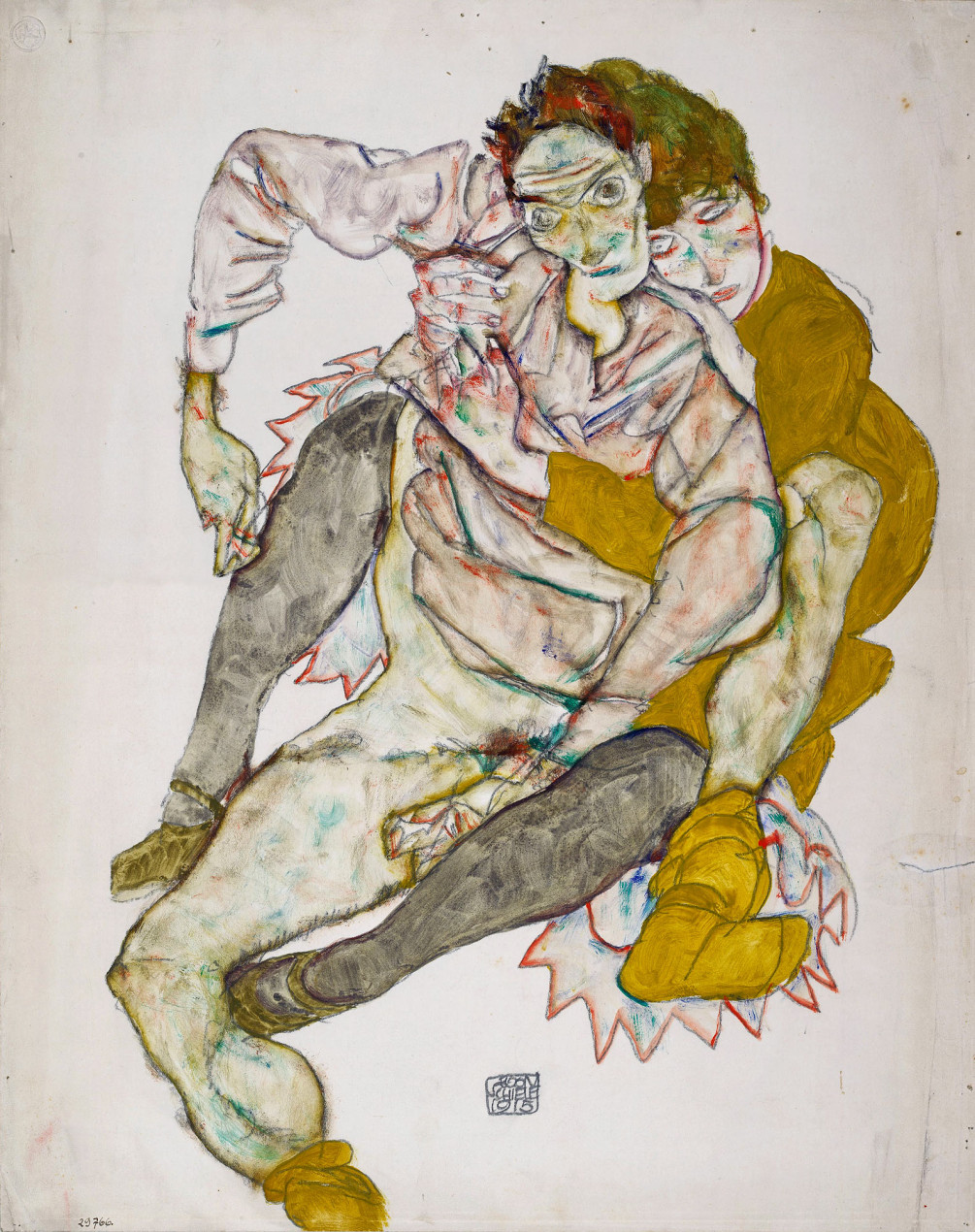 Эгон Шиле. «Сидящая пара», 1915
