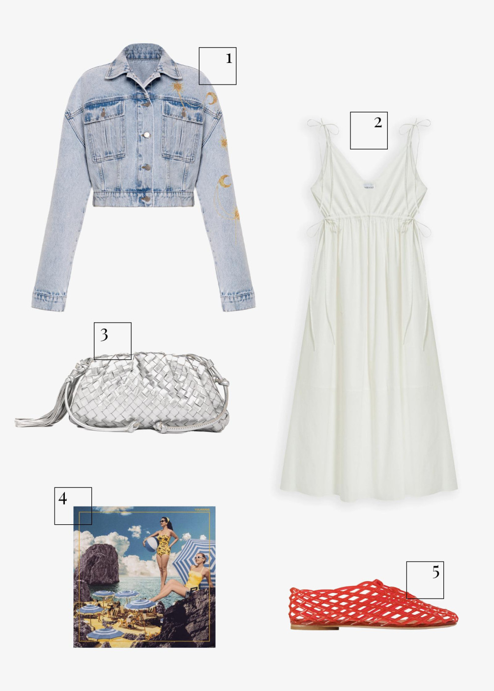 Куртка Nude Story, 29 450 руб. (nudestory.ru)
Платье Daisyknit, 11 890 руб. (daisyknit.ru)
Сумка P.A.R.O.S.H, 38 650 руб. (slepayakurica.ru)
Платок YuliaWave, 16 000 руб. (yuliawave.com)
Балетки The Row, €890 (therow.com)