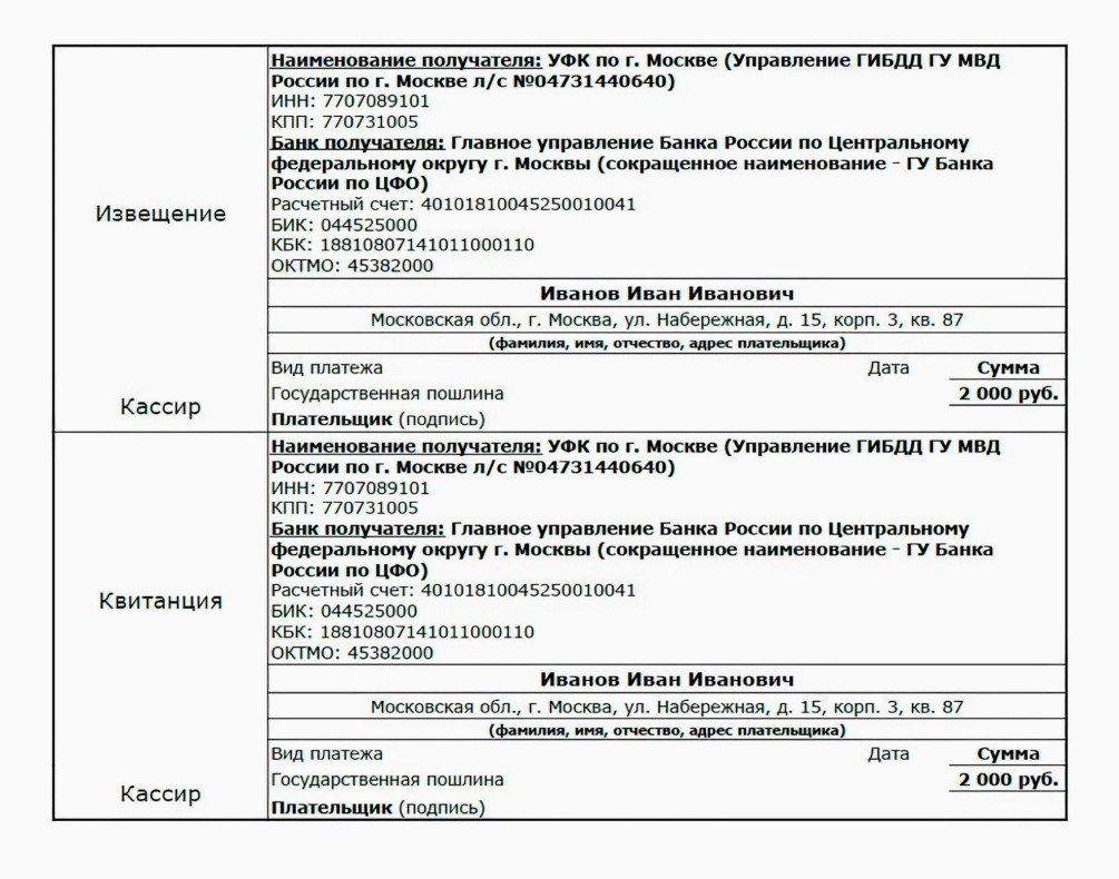 Пошлина для получения прав