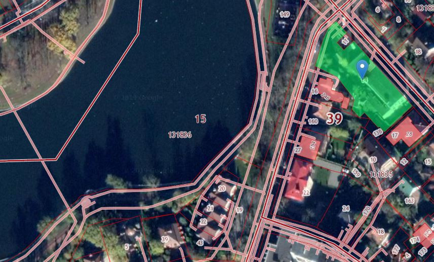 Фото: Скриншот кадастровой карты (зеленым выделен участок, выставленный на торги)
