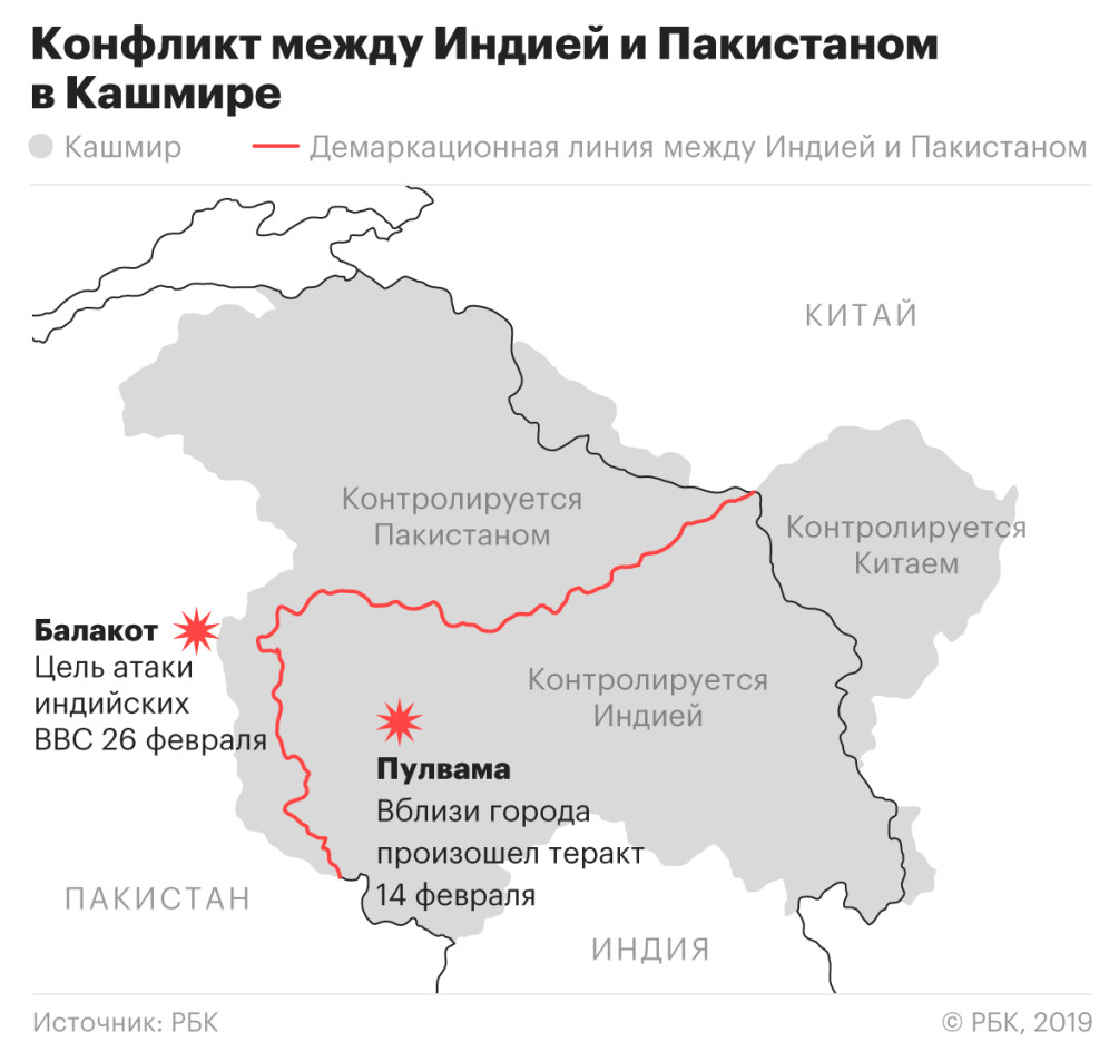 Карта индии и пакистана