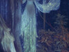 Зимние сумерки в тропическом лесу, люминесцентная плачущая дама-призрак, картина маслом