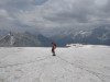 Измерение толщины снега на леднике Гарабаши, Кавказ