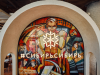 На входе расположен витраж, созданный тюменскими художниками